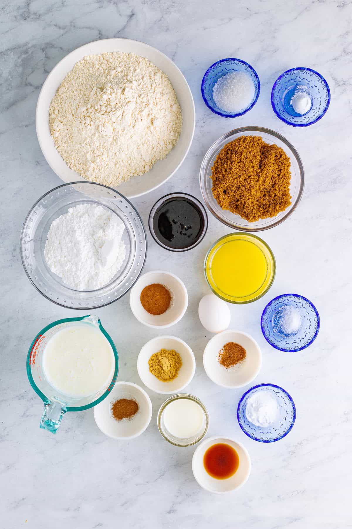 Ingredients needed to make Gingerbread Muffins.