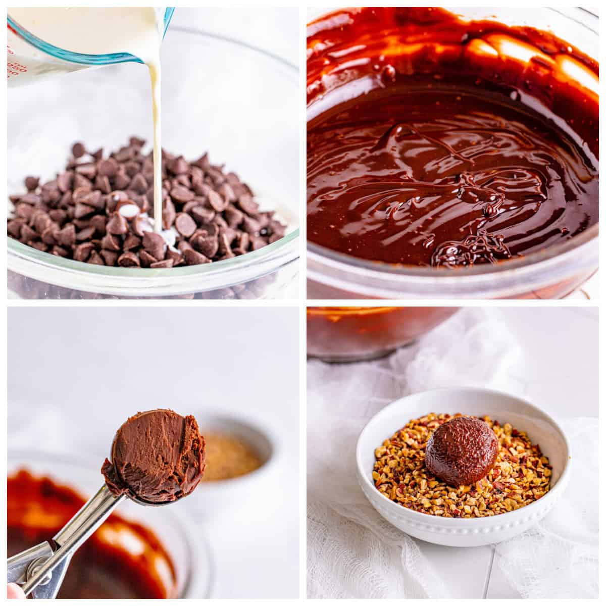 Step by step photos on how to make Easy Chocolate Truffles.