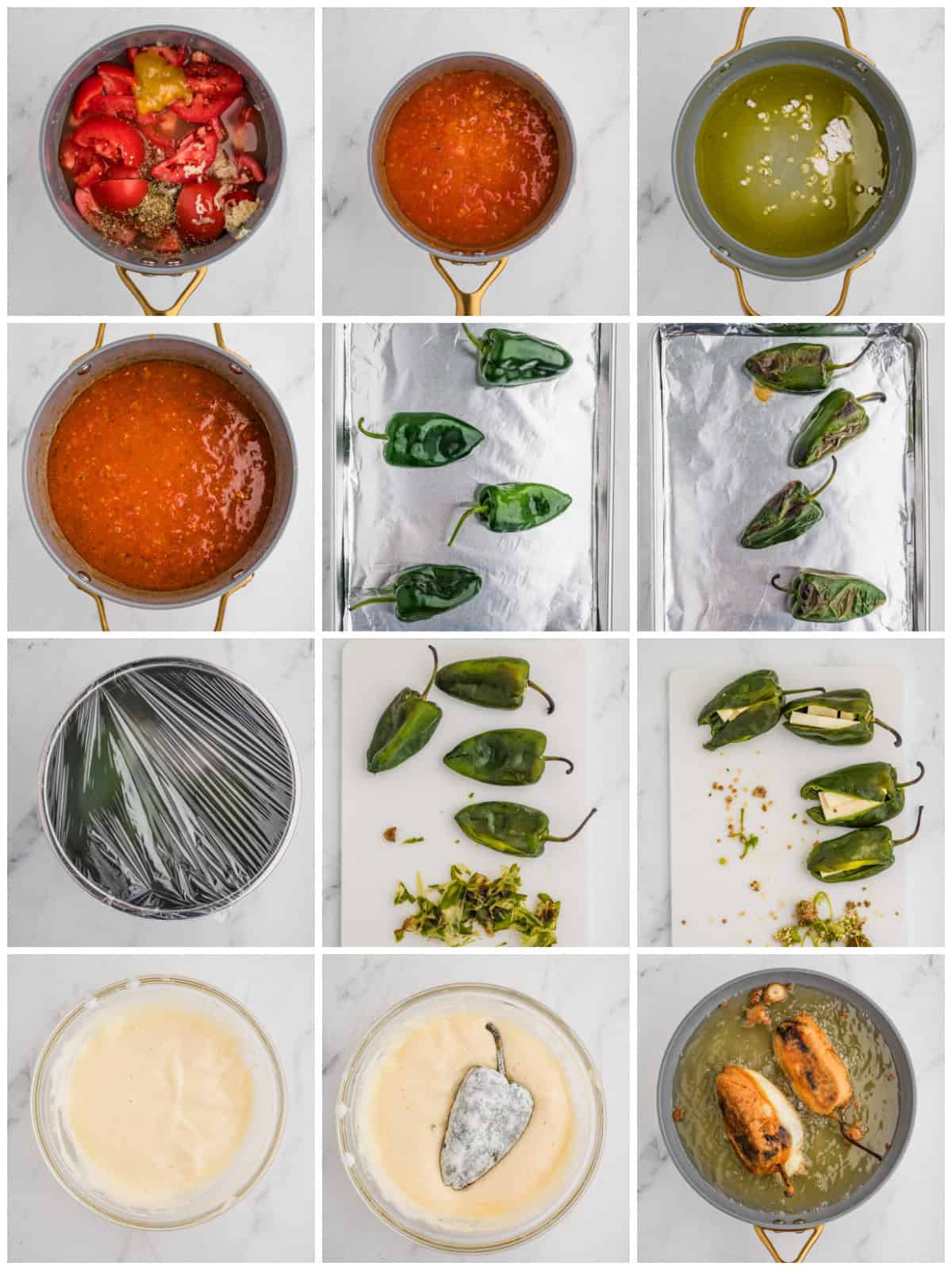 Step by step photos on how to make Chile Rellenos.