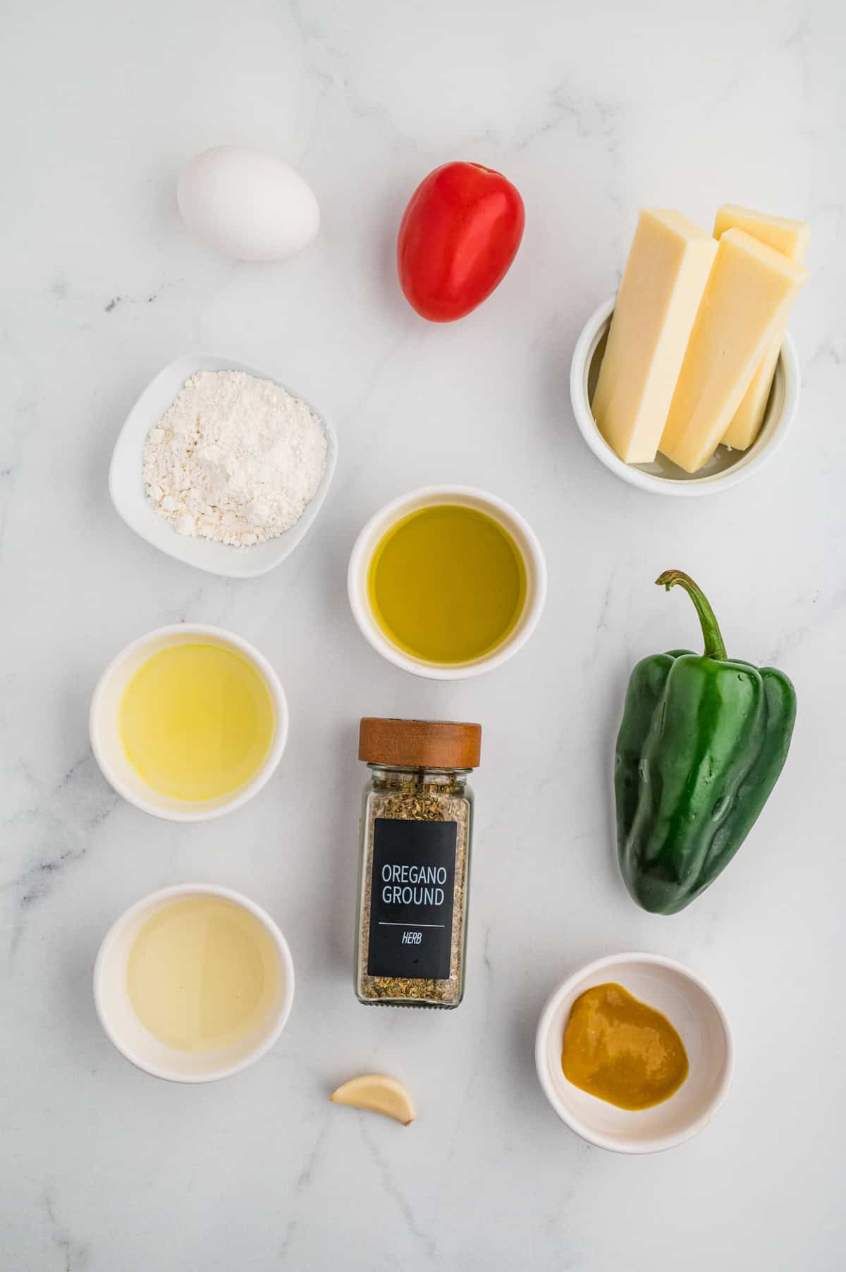 Ingredients needed to make Chile Rellenos.