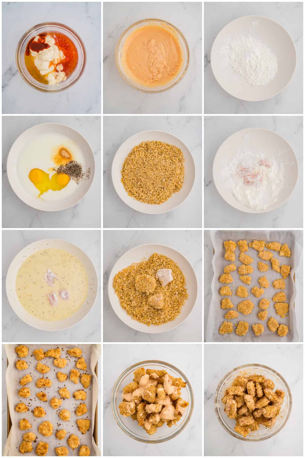 Step by step photos on how to make Bang Bang Chicken.