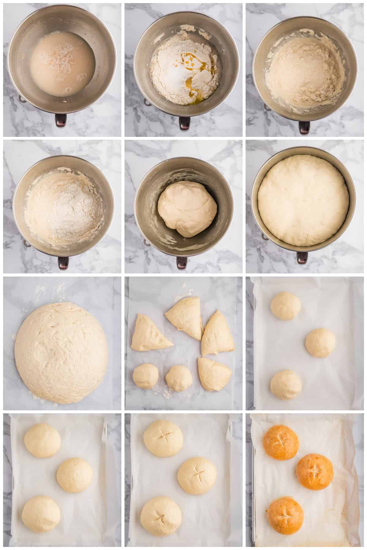 Step by step photos on how to make Homemade Bread Bowls.