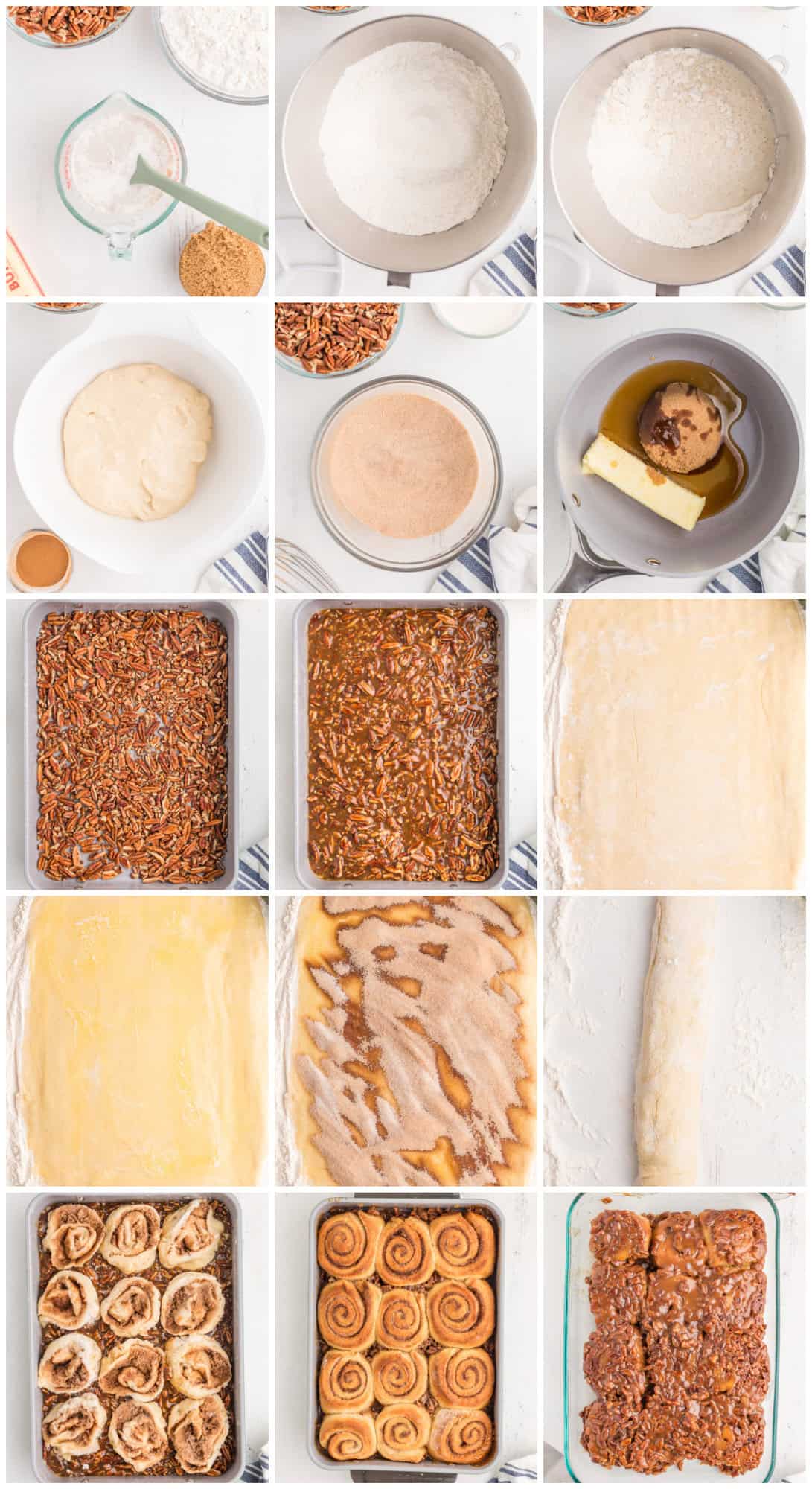 Step by step photos on how to make Pecan Sticky Buns.