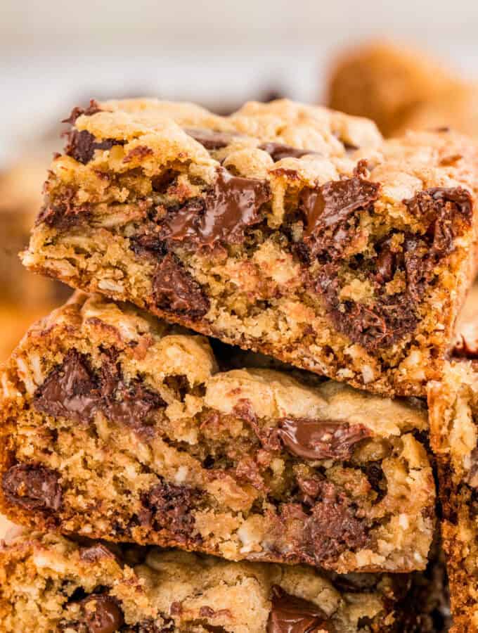 Close up square image of bars stacked on top of one another.