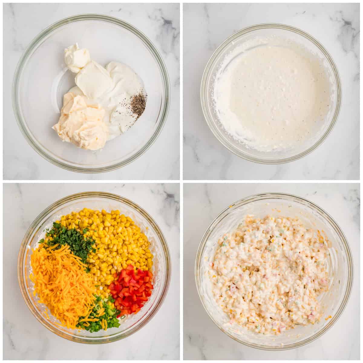 Step by step photos on how to make Corn Dip.