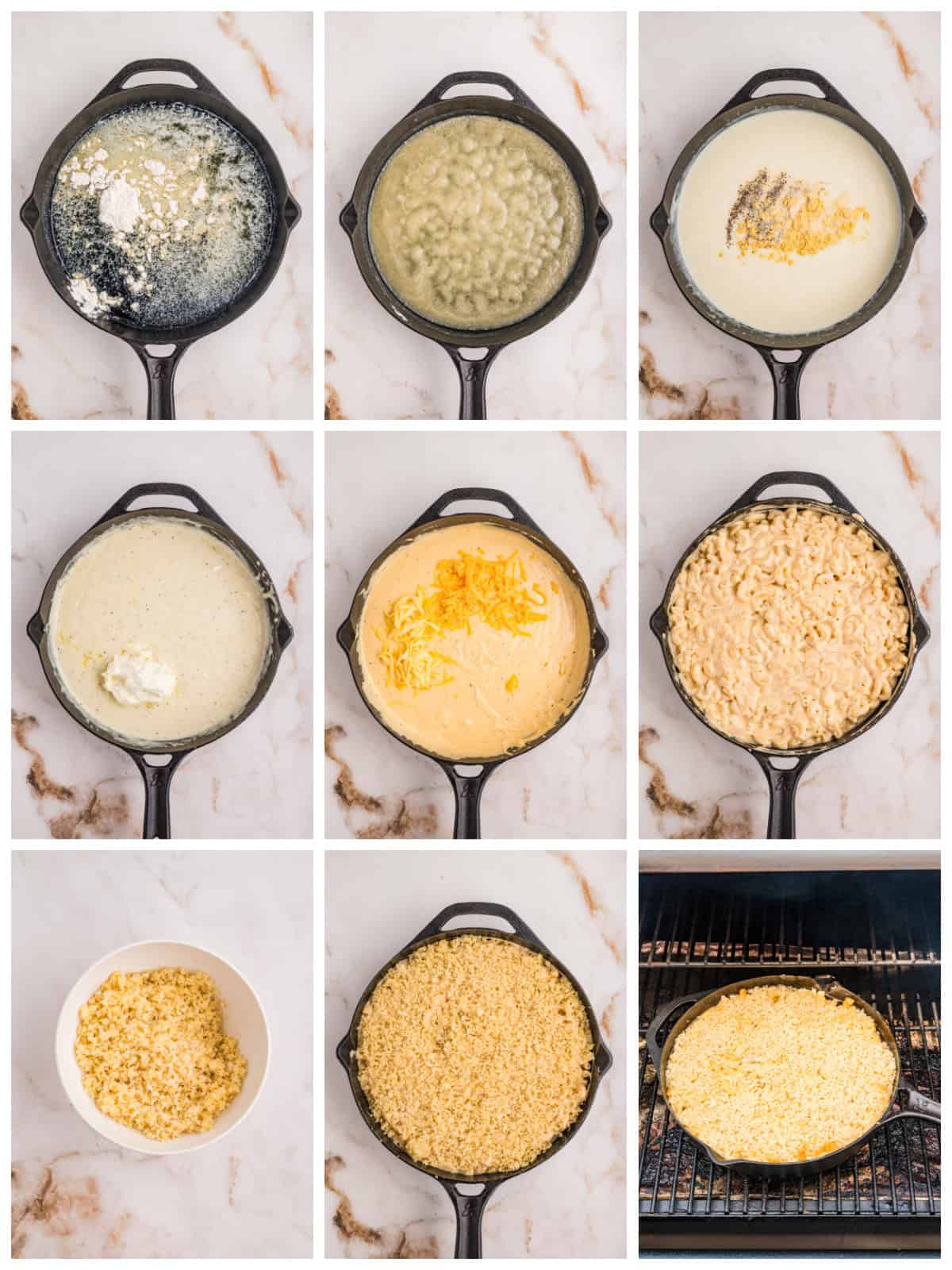 Step by step photos on how to make Smoked Mac and Cheese.