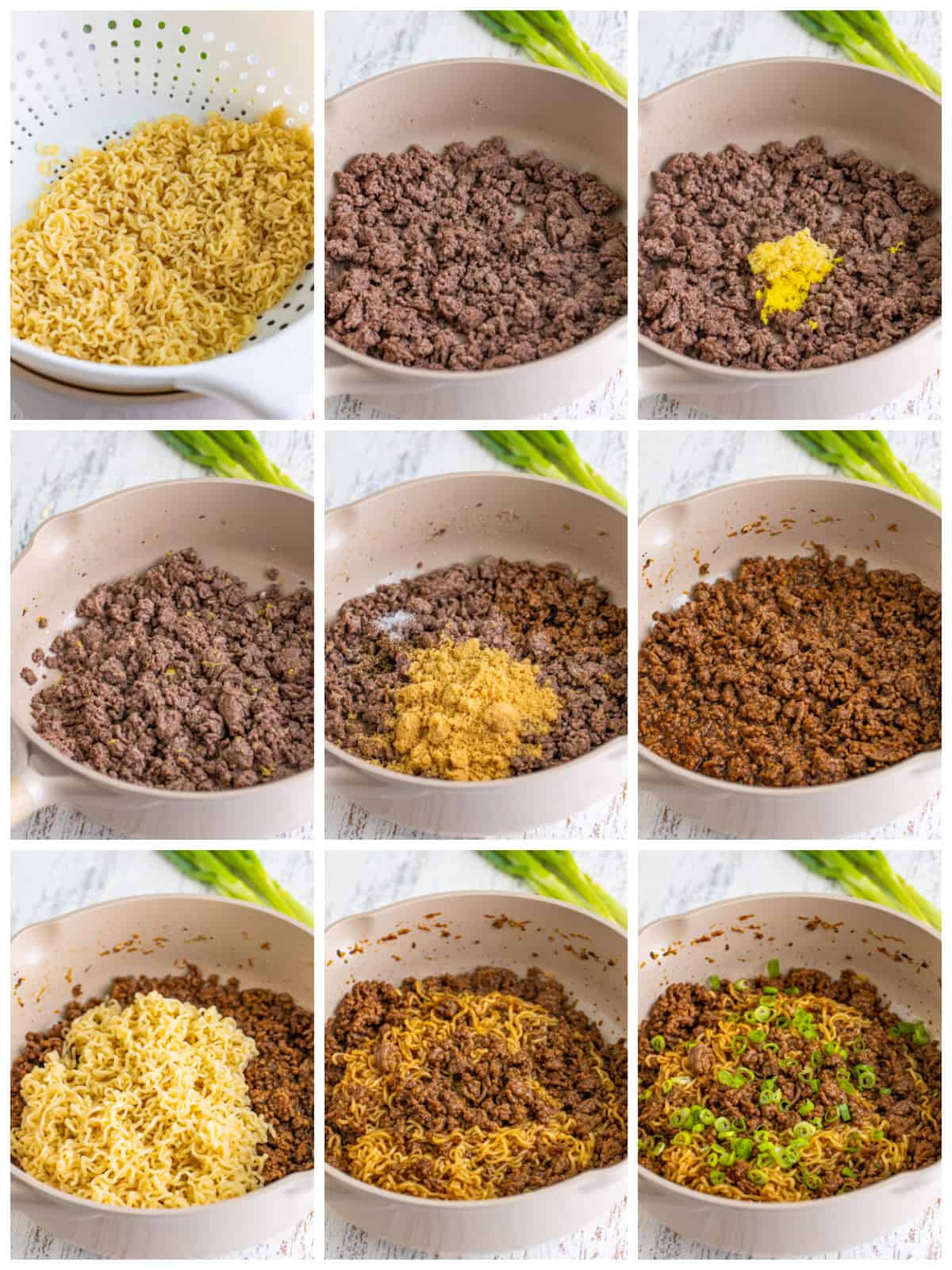 Step by step photos on how to make Korean Beef Ramen.