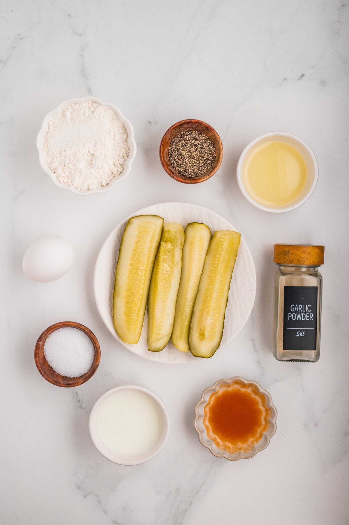 Ingredients needed to make Pickle Fries.