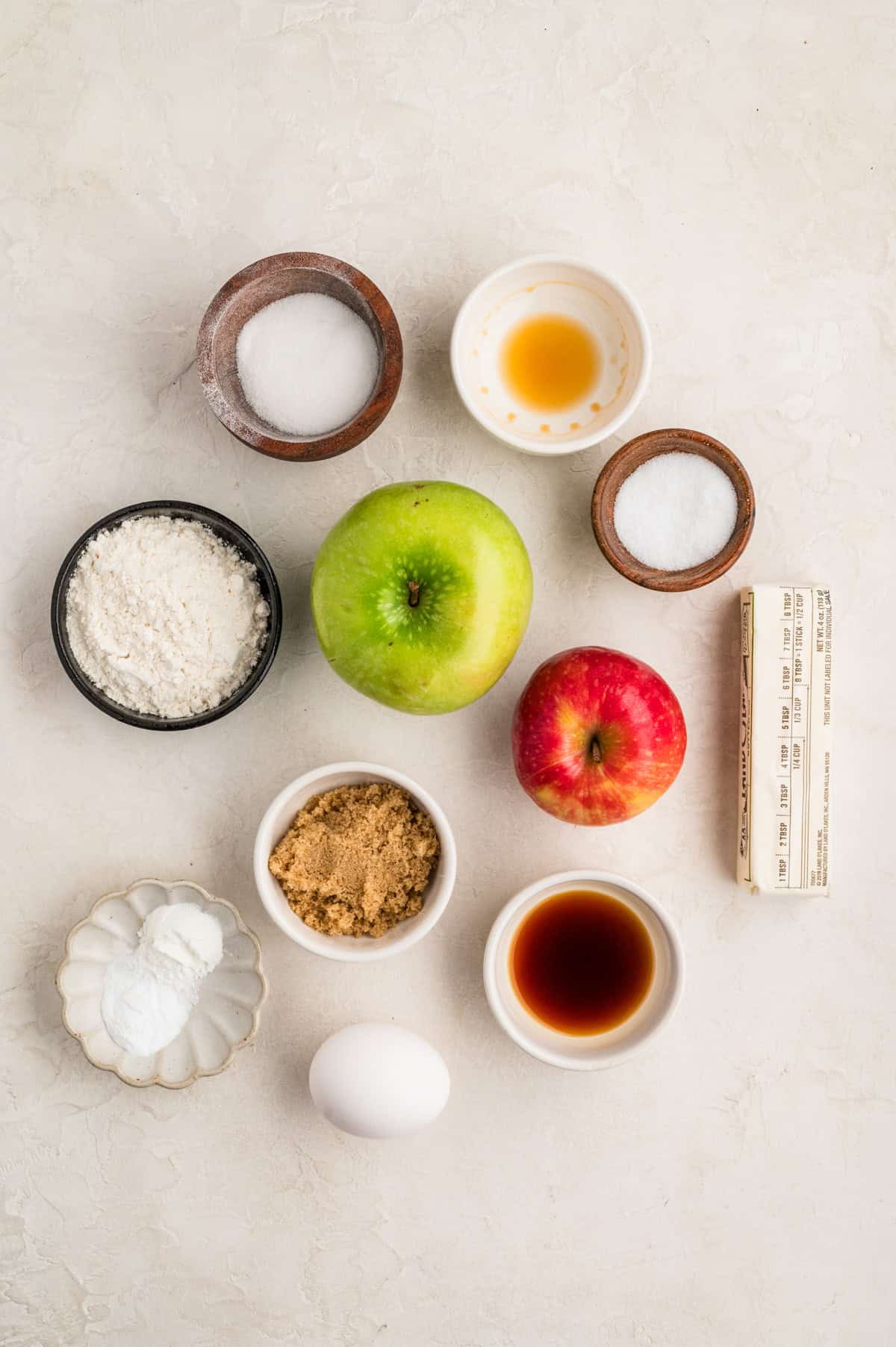 Ingredients needed to make Apple Blondies.