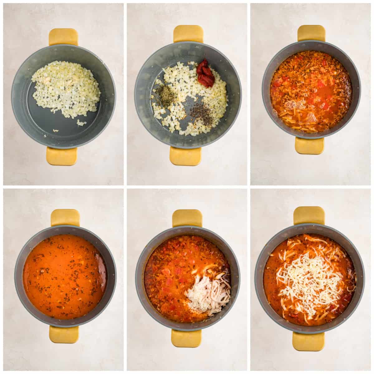 Step by step photos on how to make Chicken Parmesan Soup.