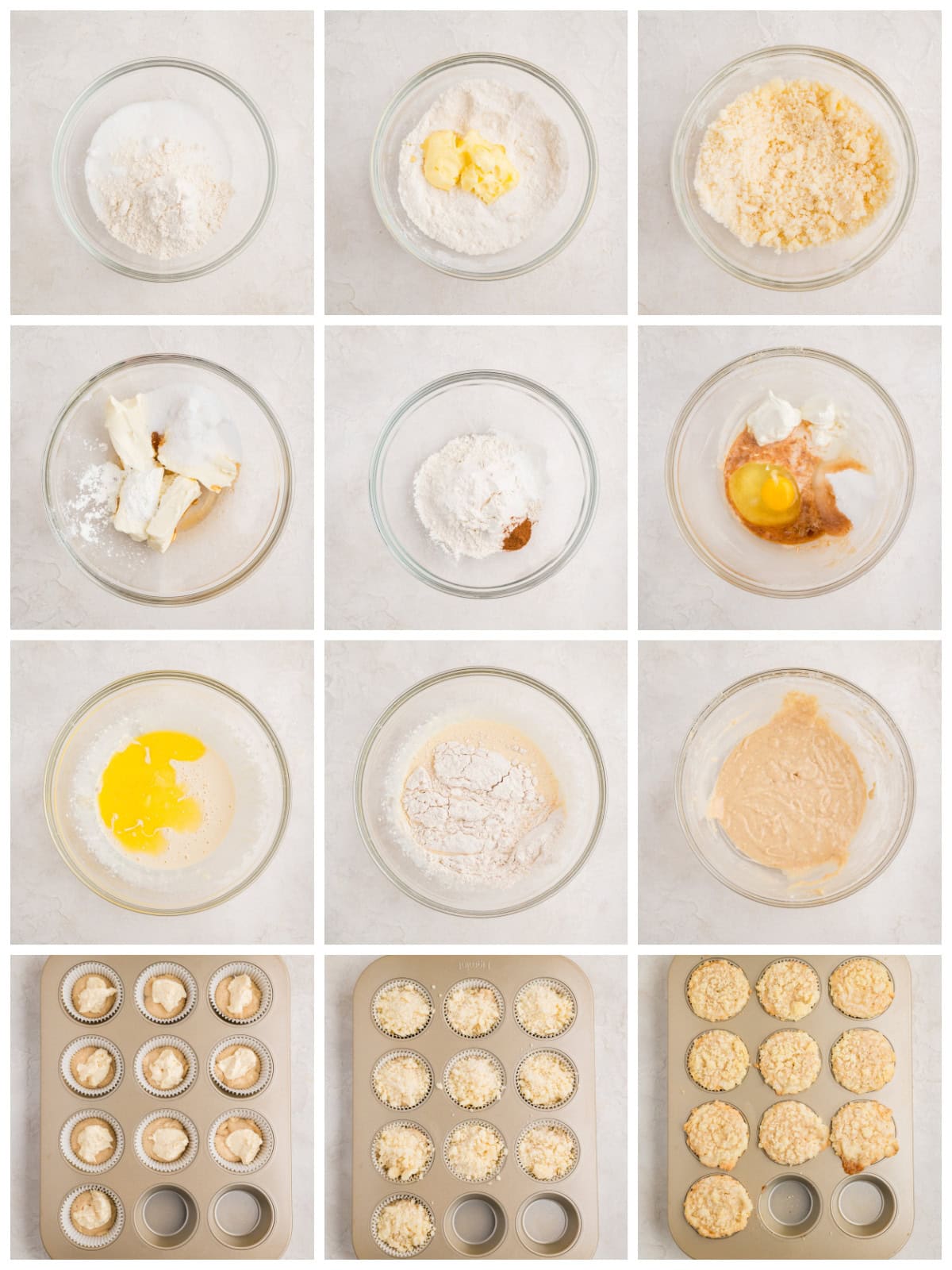 Step by step photos on how to make Cream Cheese Muffins.