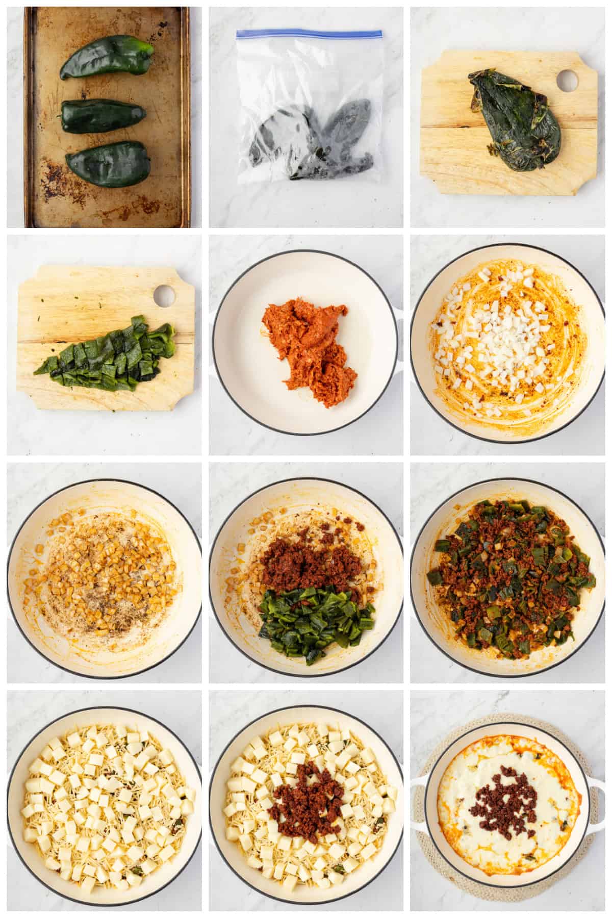 Step by step photos on how to make a Queso Fundido Recipe.